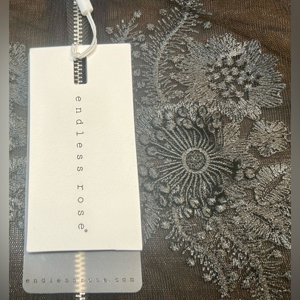 NWT Revolve Endless Rose Lace Mesh Black Bomber Jacket, Zipper, Sizes XS & S - Picture 13 of 16